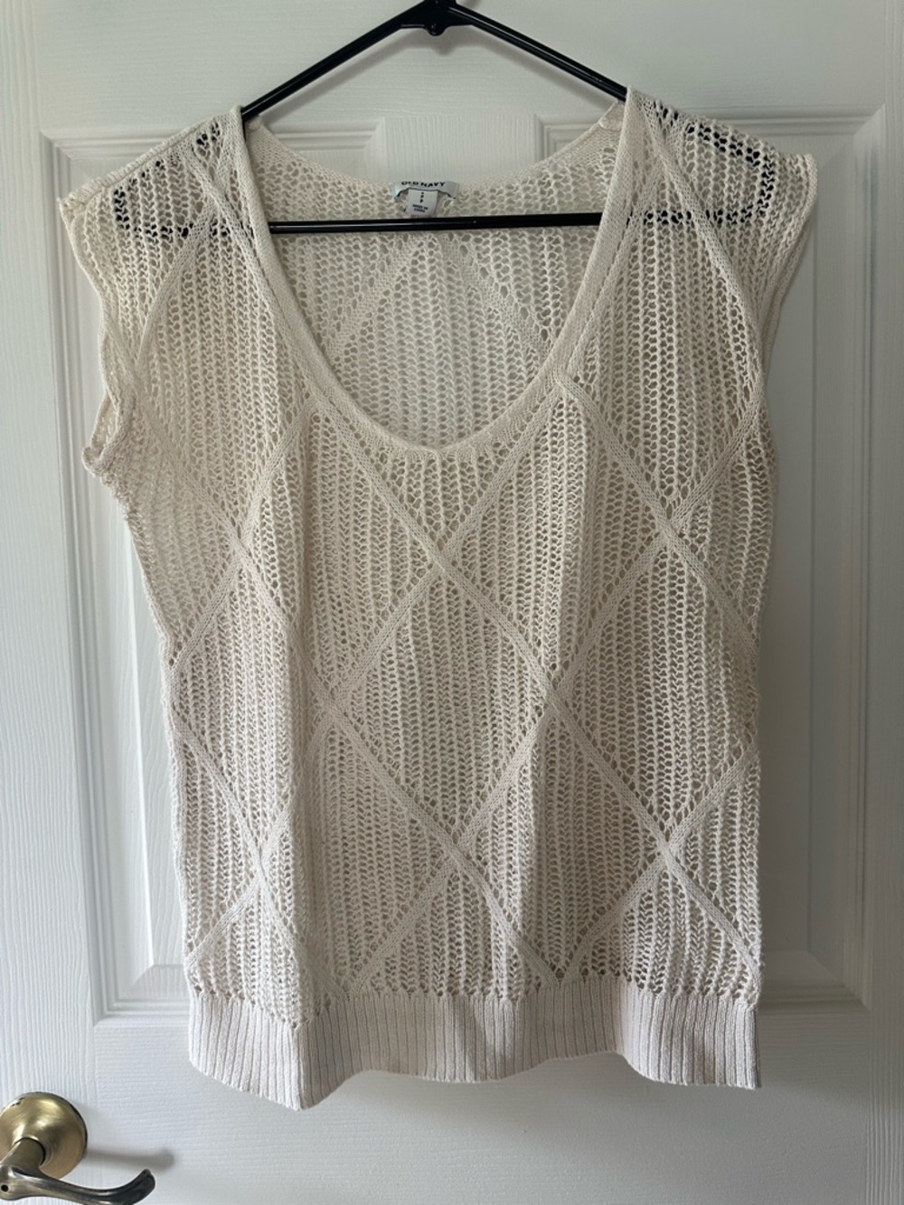Old Navy Cream Open-Knit Tank